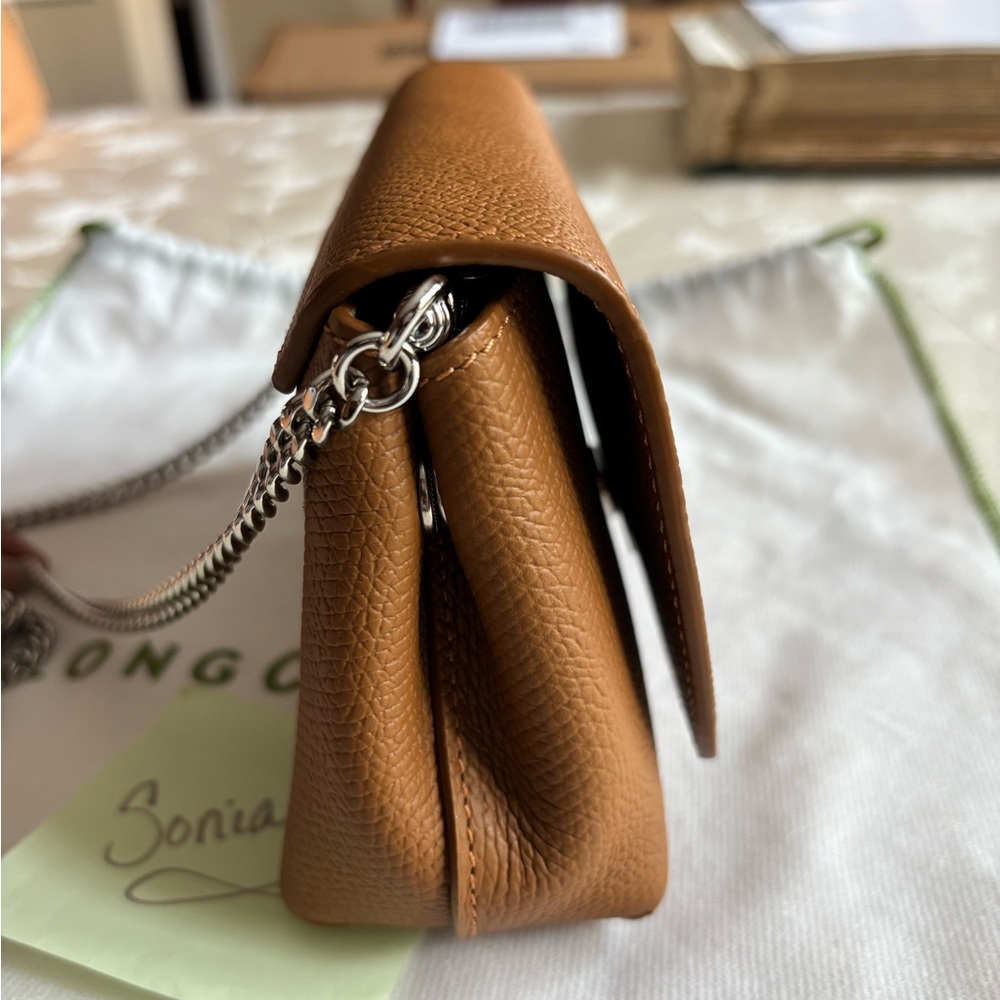 Longchamp Roseau Flap Leather Chain Crossbody Clutch Bag Excellent & Authentic - Picture 3 of 16
